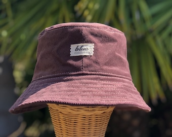 Brown Corduroy Hat, Fall Bucket Hat, Beach Sun Hat, Unisex Hat, Gender Neutral Accessory, Gift for Hikers, Brim Hat for Winter, Corduroy Cap