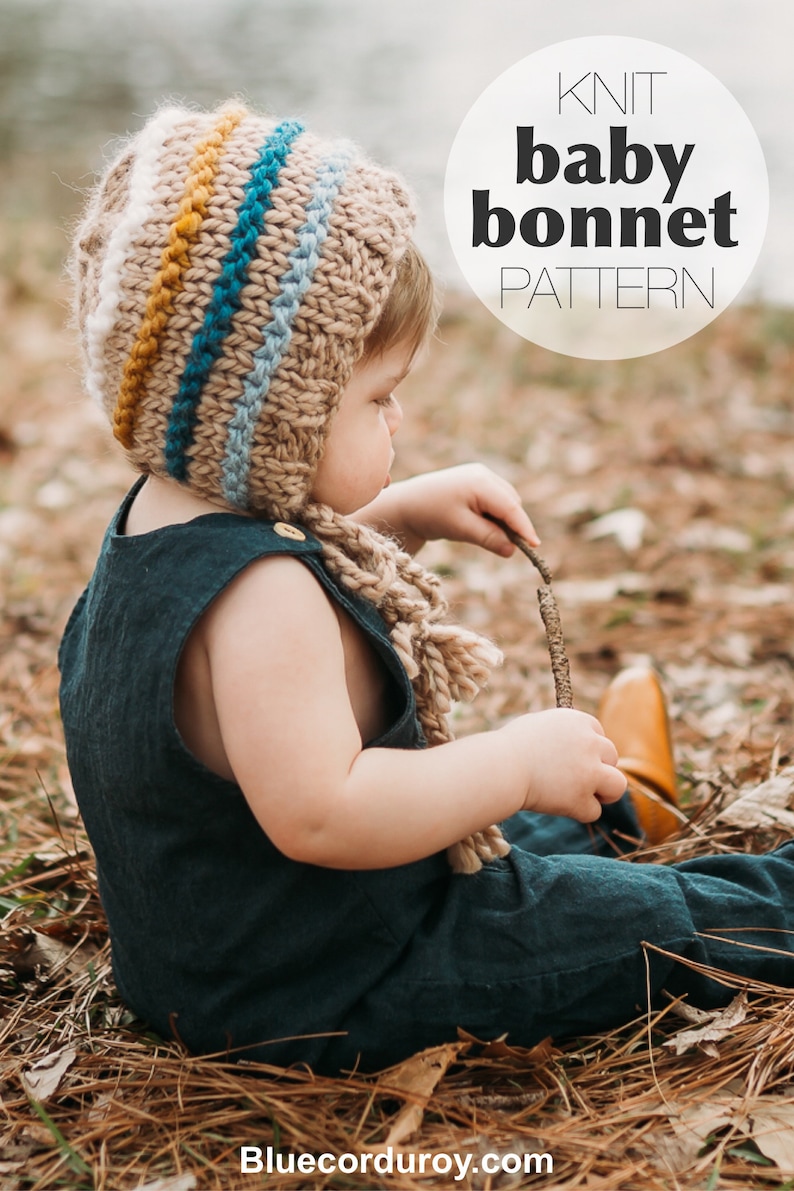 Baby Bonnet Knitting Pattern Simple And Easy Baby Knit Pattern Handmade Baby Shower Gift Beginner Knitting Patterns Baby Knit Hat