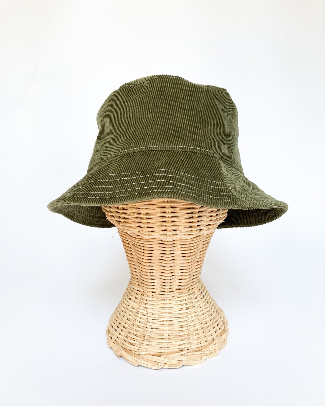 Bucket Sun Hat in Olive Green Corduroy for Women - Etsy