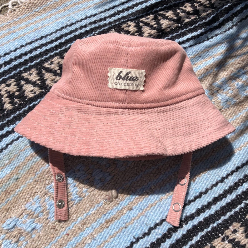 Pink Baby Sun Hat, Bucket Hat for Girls, Toddler Brim Hat, Pink Newborn Summer Gift, Corduroy Hat, Girl Beach Accessory, Baby Sun Protection image 8