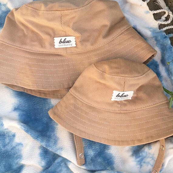 Mother corduroy bucket hat Corduroy Wide Brim Sun Hat - Rust – Blue Corduroy main image 3