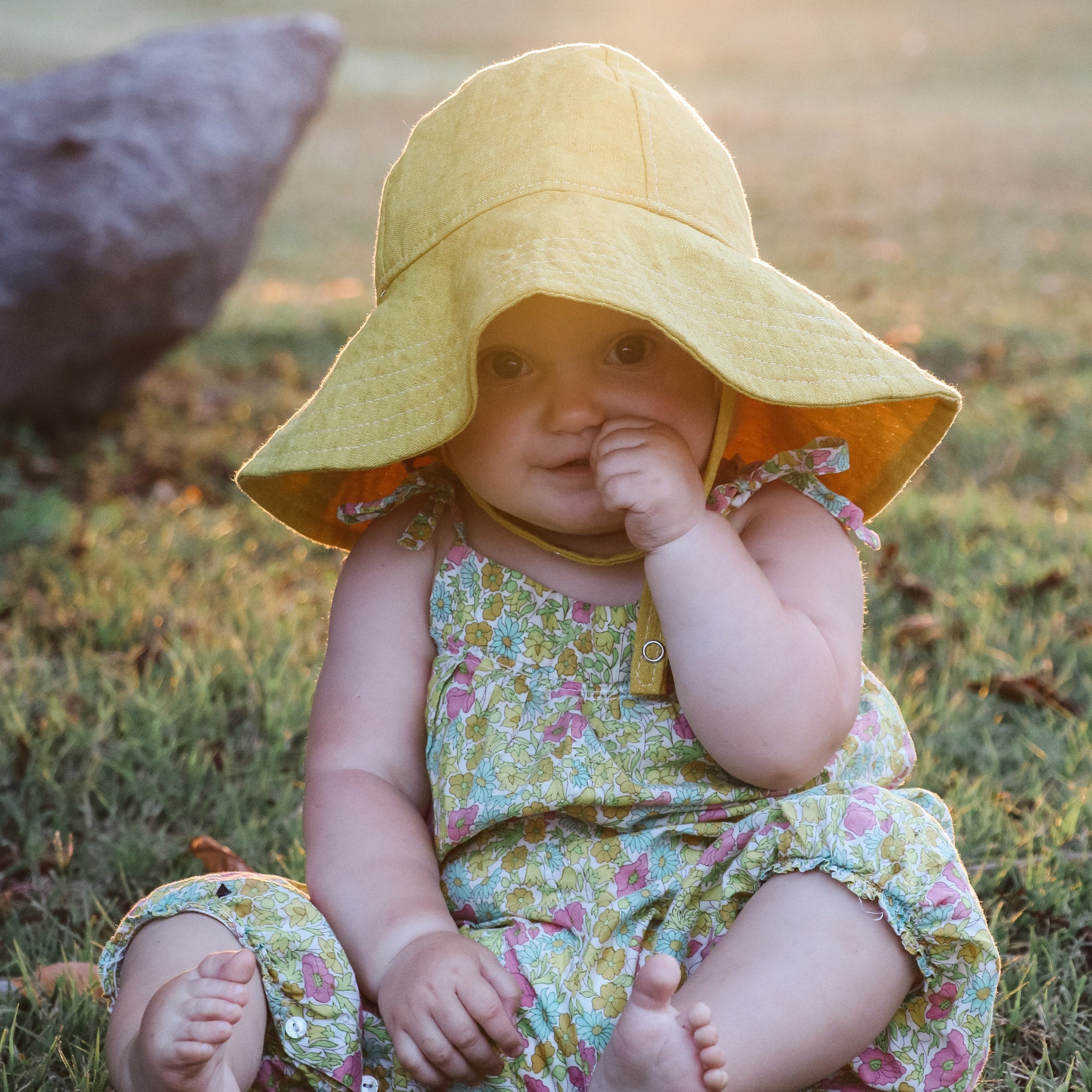 Baby Summer Hat Yellow Sun Hat Baby Summer Accessory Handmade Baby Hat Baby Beach Hat Baby Sun Hat Wide Brim Hat Linen Sun Hat Etsy