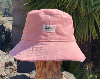 Pink Bucket Hat, Corduroy Sun Hat, Large Hats for Women, Beach Sun Hat, Beach Style for Her, Fall Accessories Women, Gift for Teen, Pink Cap