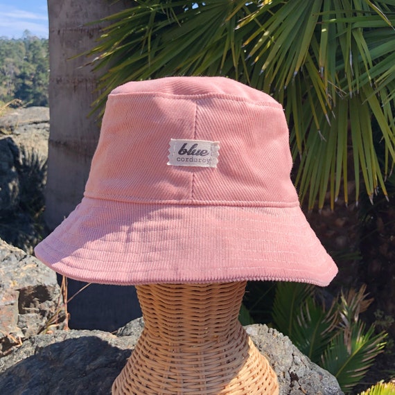 Pink Bucket Hat, Corduroy Sun Hat, Large Hats for Women, Beach Sun