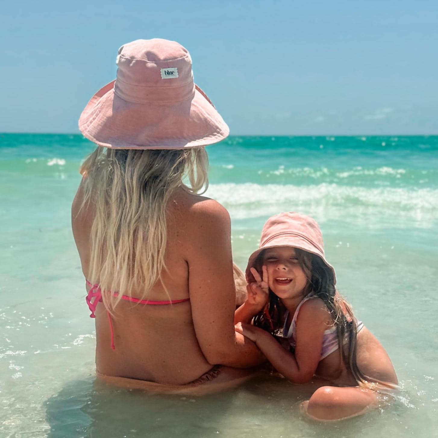 NEW Handmade Spring Sun Hat, Blush Pink, Women Size Small Corduroy Wide Brim Sun Hat - Blush Pink – Blue Corduroy main image 2