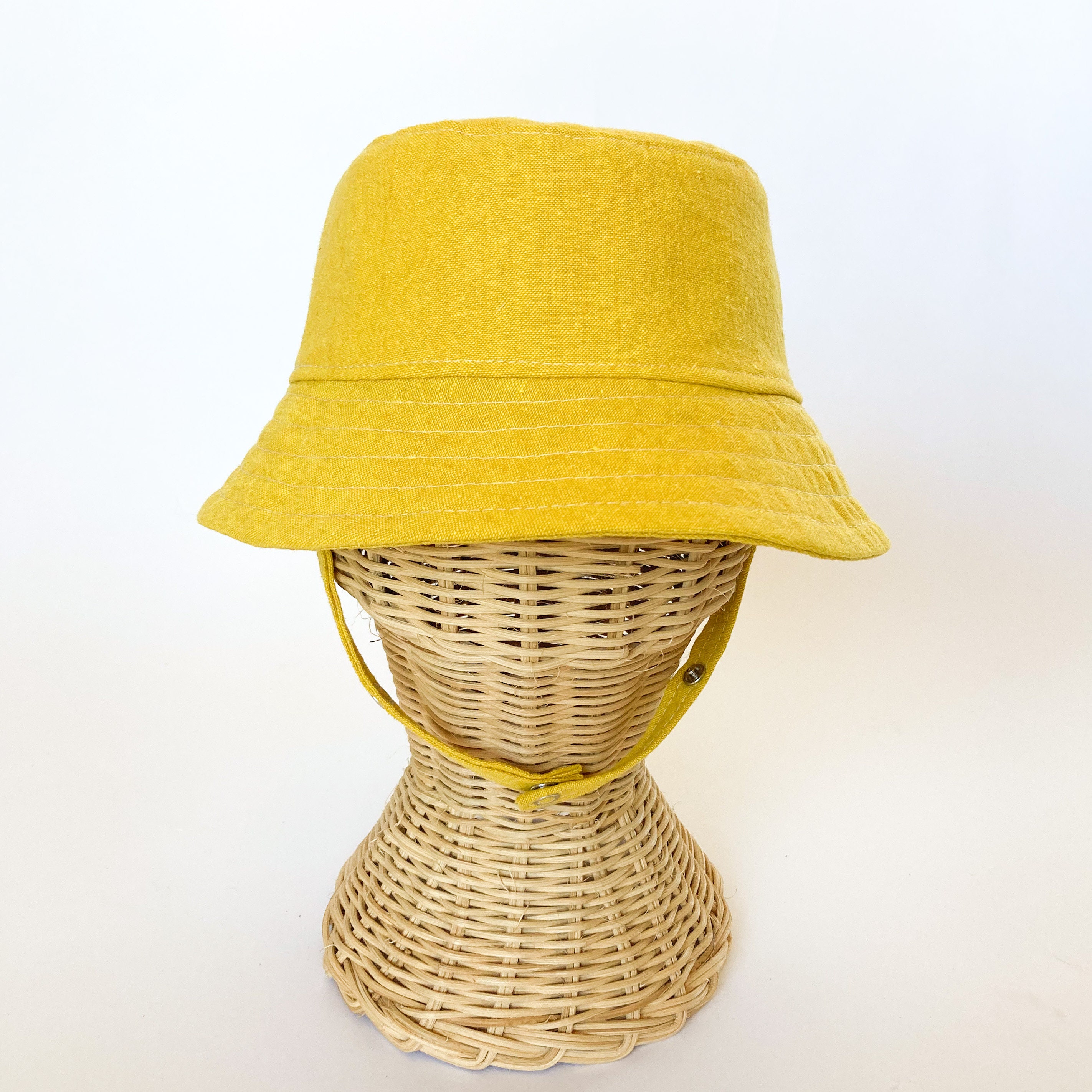Blue Bucket Hat, Wide Brim Beach Hat for Women, Boho Summer Hat