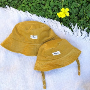 ? Color mustard  Wool Bucket Hat Enjoy the Trip Cord Bucket Hat - Mustard Yellow - DIPPED® main image 3