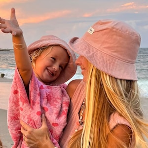 Mommy and Baby Hats, Corduroy Bucket Hats, Pink Hat Set, New Mom gift, Outdoor Lover Gift, Family Beach Hats, Bucket Hat for Girls