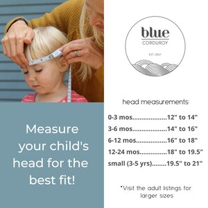 Size chart for baby and child sizes. See product description for details