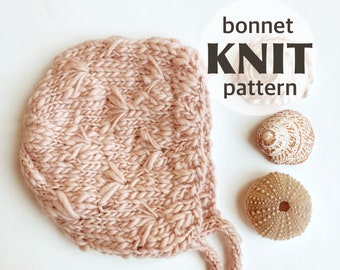 Baby Hat Knit Pattern PDF, Quick Knit, Bonnet Pattern, Beginner Knit, Dandelion Stitch, DIY Toddler Hat, Worsted Yarn Pattern, Newborn Gift