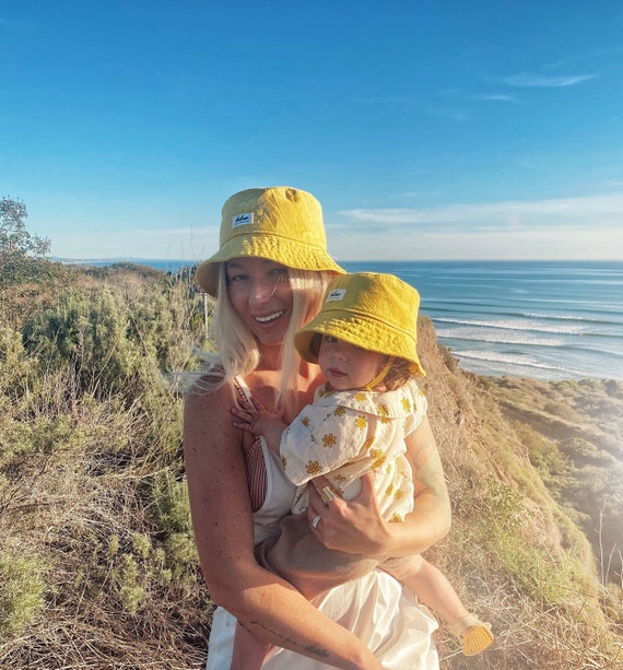 Yellow Bucket Hat, Summer Hats for Women, Linen Hat, Beach