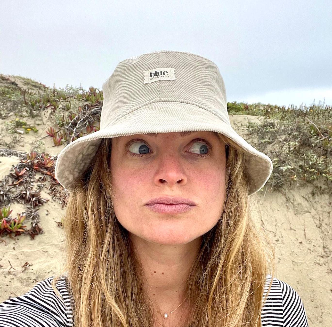 Beige Corduroy Bucket Sun Hat: Packable Cotton Beach Hat - Etsy