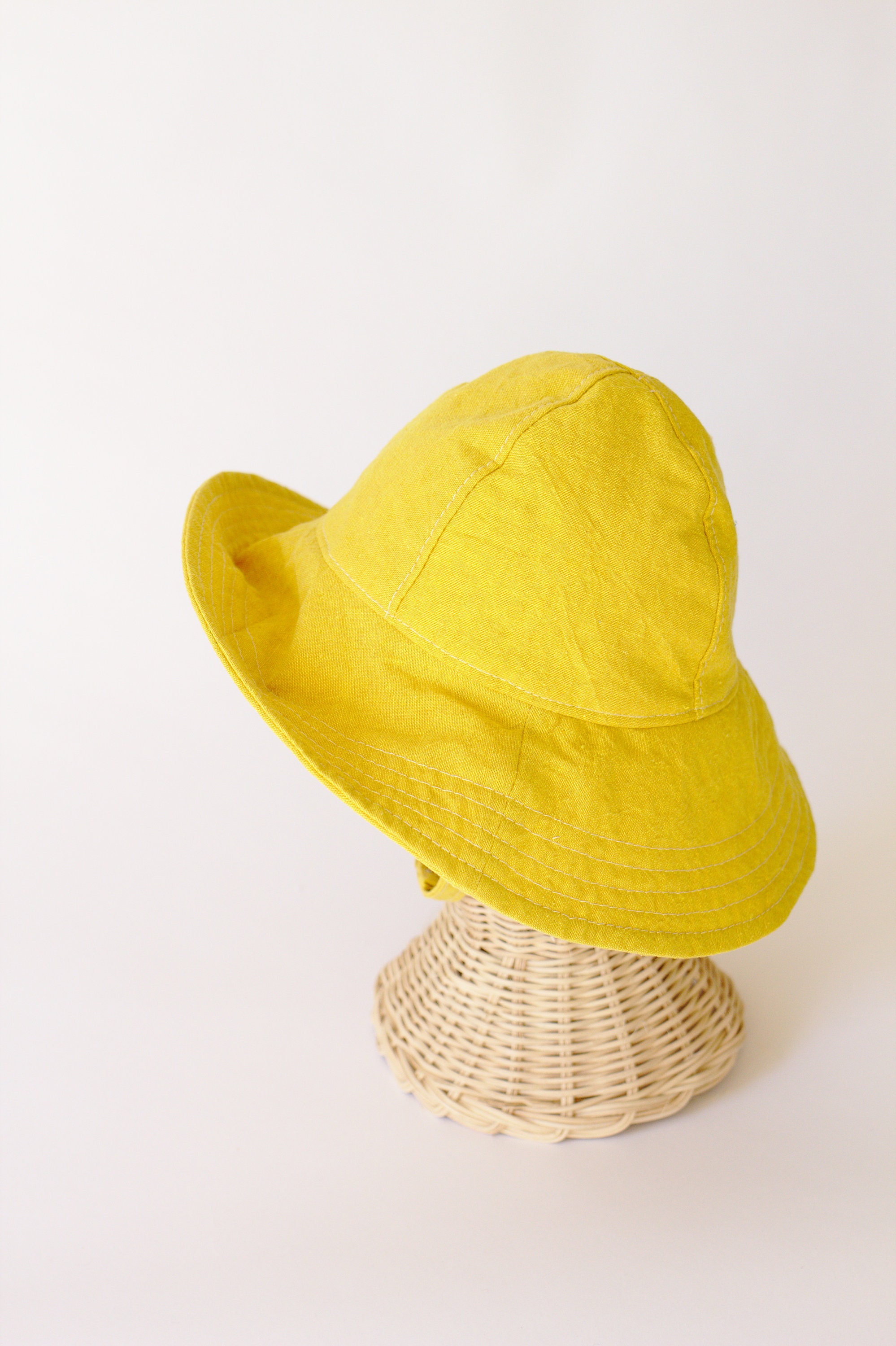 Yellow Sun Hat With Wide Brim for Beach 