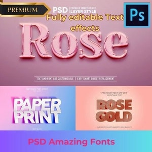 Premium PSD text effects editable customizable psd fonts photoshop text effects