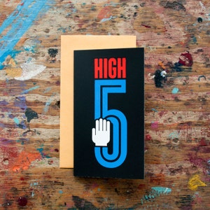 High 5 (CON-01) Parabéns Pequeno Cartão Bom Trabalho Promoção Graduação Conquista Aposentadoria Em Branco Dentro