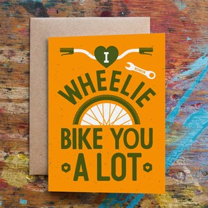 I Wheelie Bike You A Lot (LOV-46) Bicycle Lovers Valentine Spouse Date Carte de sérigraphie