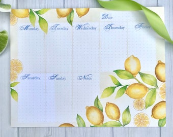 Lemon Weekly Planner Pad