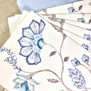 Blue Jacobean Note Cards, Set of 6 image 2