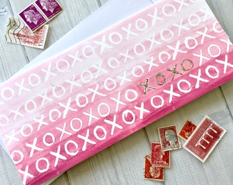 XOXO Tall Single Blank Card w/Envelope