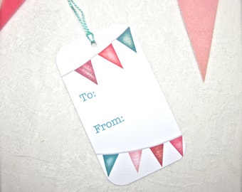 DOWNLOAD and PRINT-Summer Bunting Gift Tags