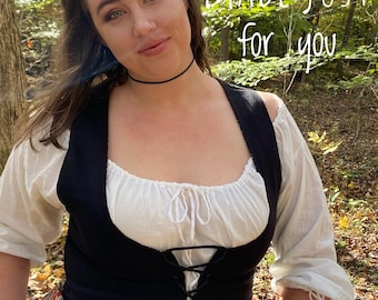 Custom Boned Bodice Reversible Corset Lacing Colonial Renaissance Faire  Cottagecore Fairycore Hobbitcore