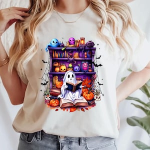Ghosts Reading Books Shirt, Books Lover Ghost Gift, Cute Ghost Shirt, Halloween Shirt, Spooky Season Shirt, Cute Ghost Teacher Shirt
