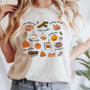 Tis The Season Shirt, Embroidered Pumpkin Spice Latte Shirt, Embroidered Fall Shirt, Touchdown Fall Shirt, Embroidered Thanksgiving Tee