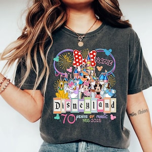 Custom Disneyland 70th anniversary 1955-2025 shirt, 70 years of magic shirt, Disneyland family vacation 2025 shirt, Platinum celebration Tee