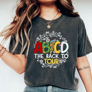 La chemise de la tournée de rentrée des classes, chemise enseignant ABCD, t-shirt tournée enseignant, t-shirt visite de la rentrée, premier jour d&#39;école, chemise premier jour d&#39;école