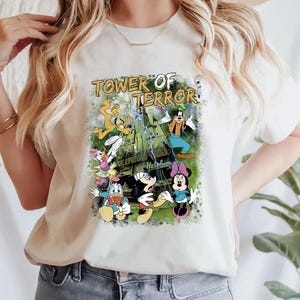 Vintage Disney Halloween Tower Of Terror Shirt, Mickey And Friends T-Shirt, The Hollywood Tower Tee, WDW Disneyland Girl Trip Matching