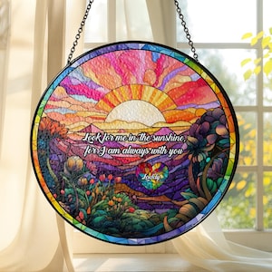 Memorial Stained Glass Suncatcher, In Loving Memory Loss Of Dad, Sympathy Gift Memorial Suncatcher, Remembrance Gifts, Sympathy Gift