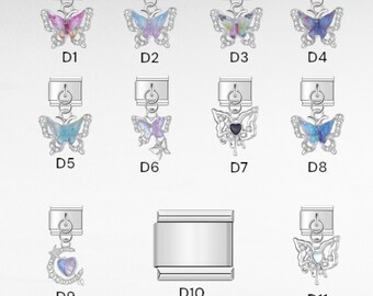 Italienisches Armband Schmetterling Charms, 9mm Charms, Edelstahl Charms, Anhänger Schmetterling Charm Links, Schmetterling Charms, Geschenk Charm für Mutter