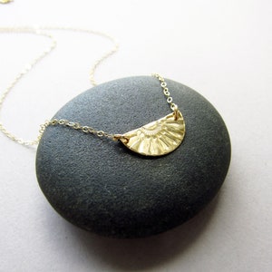Gold Sunny Side Necklace, Minimalist Style, Dainty Jewelry, Gift for Her
