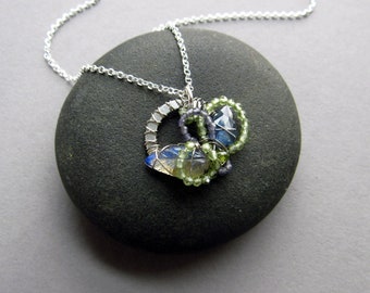 Gemstone Garden Necklace #3, Sterling Silver, Gift for Mom, Spring Jewelry