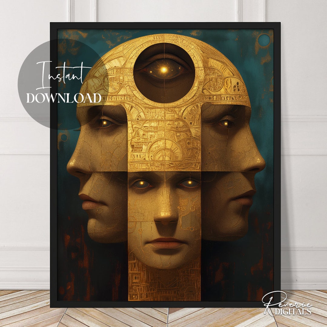 Cosmic Eye and Faces Surreal Art Surrealism Strange Weird Visionary ...