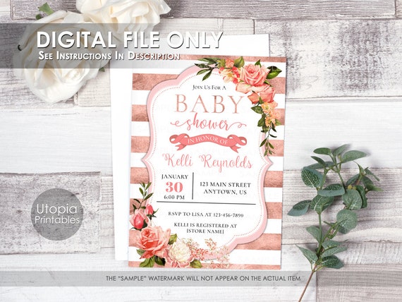 rose gold theme baby shower