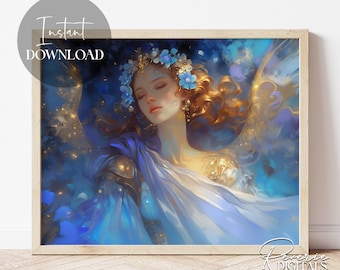 Cosmic Angel | Instant Download |  Beautiful | Female Art | Printable | Downloadable | Digital | Christian Art | Religious Art | Fantasy