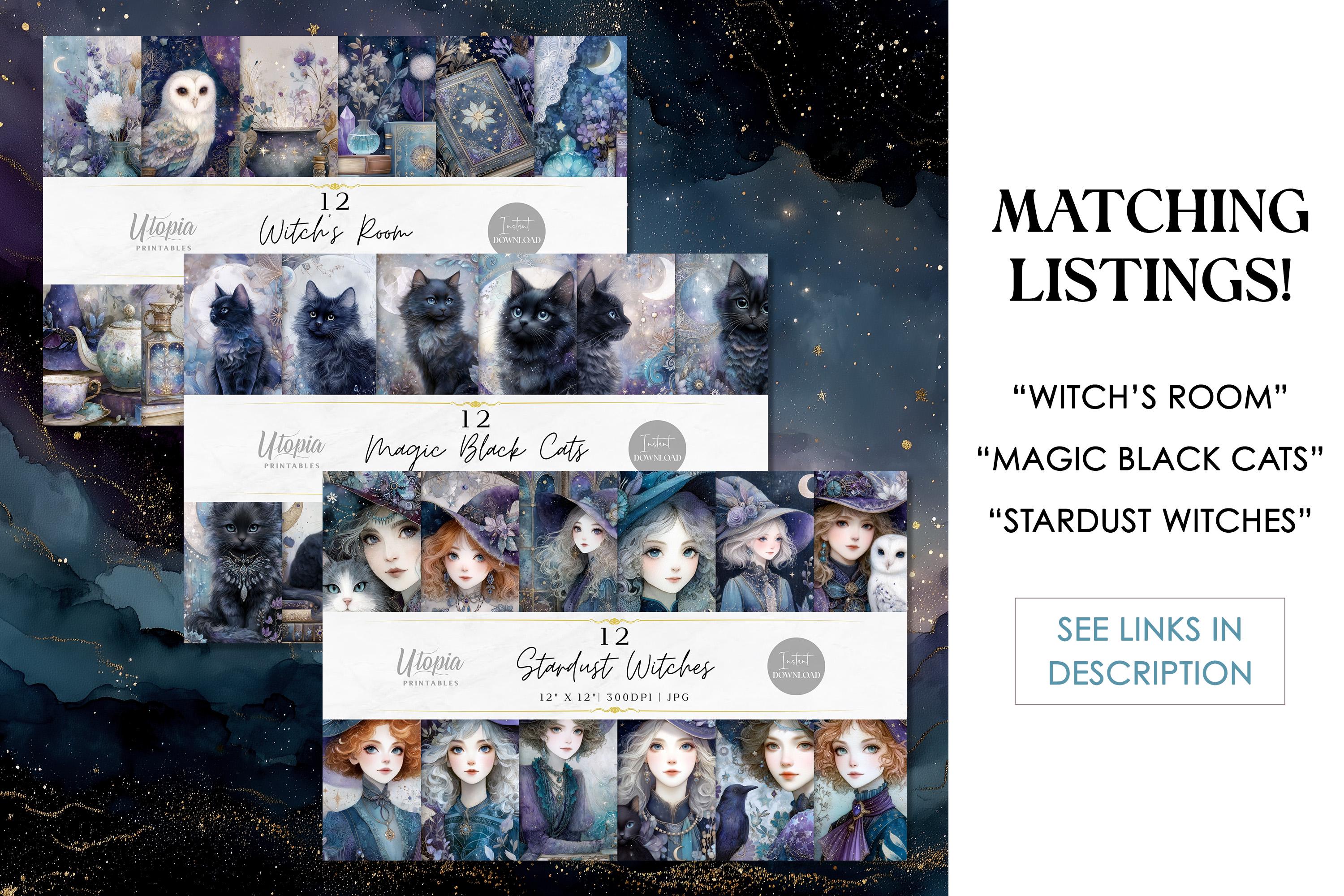Witch's Room Scrapbook Paper | Magic Witchcore Purple Fantasy Art ...