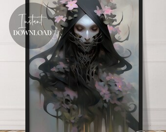 Dark Spirit Surreal Gothic Fantasy Art | Instant Download | Dark Fantasy | Beautiful | Female Art | Printable | Downloadable | Digital