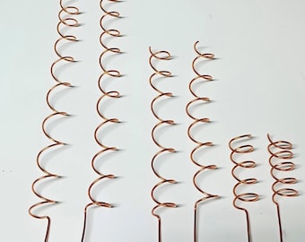 Copper Electroculture Small Coils (10-Pack) - Garden Antenna Plant Stakes