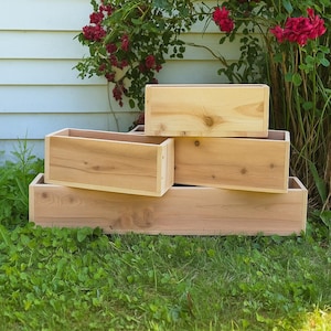 Handmade Red Cedar Window Planter Box: Flower Box for Garden & Home Decor