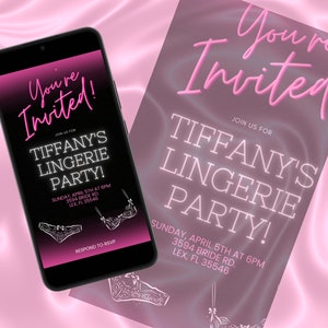 Editable Digital Lingerie Party|Girls Night Out Invite|Bachelorette|Bridal Shower|Sexy Party Invitation|Free to Customize.