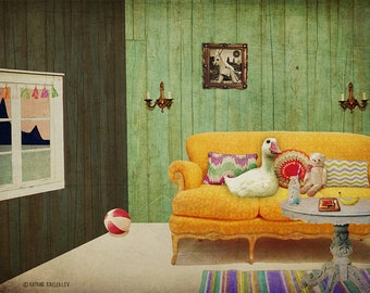 Poster "In the yellow sofa"