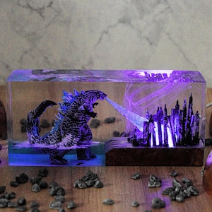 Monster Resin Night Light, Custom Strange Beast Lamp, Resin Wood Desk Lamp, Personalized Home Decor, Gifts for Him, Clearance Sale Lamp