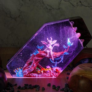 PREMIUM Or.i And The Bl.ind Fo.rest Resin Lamp, Handmade Epoxy Forest Fantasy Light, Inspired Guardian Spirit, Unique Gamer Gift, Gamer Gift