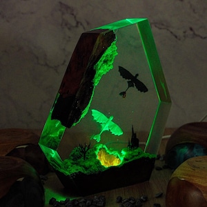 PREMIUM Ho.w T.o Tr.ai.n Yo.ur Dr.ag.on Resin Night Lamp – Handmade Epoxy To.ot.hl.es.s & Li.gh.t Fu.ry Floating Island Fantasy Dec.or Gift