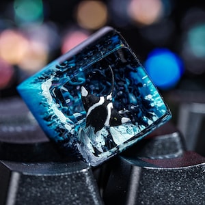SALE 50% Manta Ray Artisan Tastenkappe, handgemachte SA Profil Cherry MX Benutzerdefinierte Tastenkappe für, Harz Keyca Blau Esc Tastenkappe, niedliches Weihnachtsgeschenk für Ihn