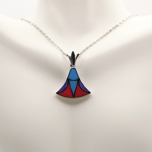 Lotus silver flower pendant Pharaonic ancient Egyptian jewelry necklace pendant inlaid with gemstones. . Pendant only