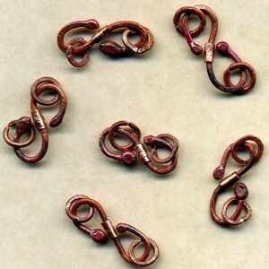 RCC2-Rosey Copper S clasp 2 sets Handmade image 2