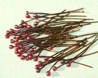 RCH50/1-2-  Rosey Copper Headpins 50ct 1-2 inches - Handmade